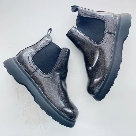 DOLCE VITA Girl’s Cole Black Glitter Chelsea Boots NEW Size 3 - Picture 2 of 8